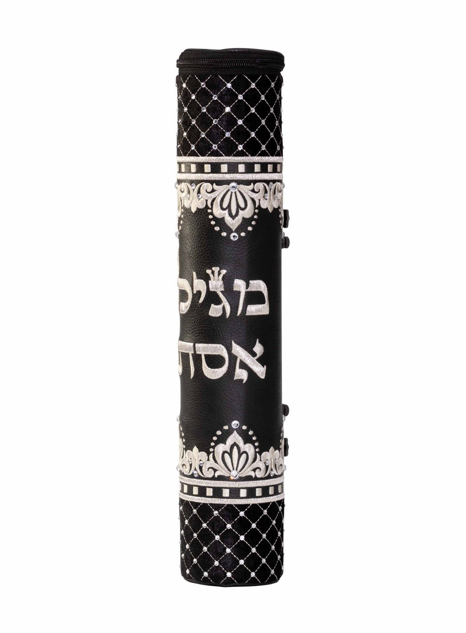 נרתיק מגילה שילב קטיפה ורקמה שחור #1020BB