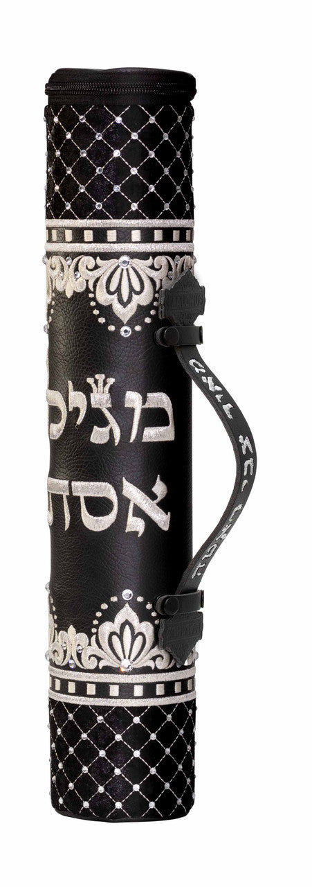 נרתיק מגילה שילב קטיפה ורקמה שחור #1020BB