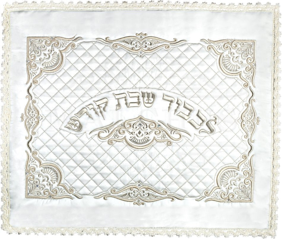 מפית לחלות דגם משבצות לבן #538